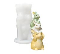 Moule en forme de lapin pour résine - Fournitures de moulage de Pâques en silicone 3D | Moule flexible durable avec motif lapin mignon pour résine, plâtre, ciment, décoration d'intérieur, cadeau de