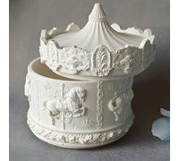 Moule en plâtre en forme de yourte mongole pour décoration DIY, comprenant un carrousel rond, un capuchon de fleur sculptée, une boîte de rangement, de la colle et des moules en silicone Taille Unique