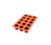 Silikomart Moule en silicone SF033 – Mini-cannelés, 18 monoportions, antiadhésif Ø35×35 mm