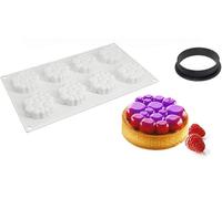 Moule en silicone 3D en forme de bulles, avec 8 cavités, résistant à la chaleur, idéal pour les mousses, les gelées et le chocolat