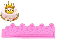 Moule en Silicone 3D en Forme de Couronne Rose, Moule Flexible pour Chocolat Fondant, Décoration de Gâteau d'Anniversaire, Idéal pour Artisanat et Bordure de Gâteau