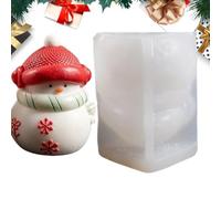Moule en silicone 3D réutilisable en forme de bonhomme de neige | Moule à chocolat 3D en forme de vacances d'hiver pour cire, fondant, plâtre, plâtre, savon, étagère de table