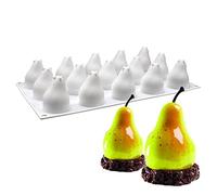 Moule en silicone à 15 cavités en forme de poire pour gâteau mousse, moule à dessert 3D, décoration de gâteau, démoulage facile, outil de cuisson multi-usage
