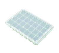 Moule en silicone à 28 compartiments, avec couvercle, multi-usages pour la congélation et la cuisson de glaçons, puddings et chocolats, vert, bleu, gris (Z虎Qing)