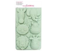 ScrapCooking – Moule en silicone – Animaux de la jungle – Vert d'eau