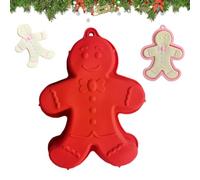 Moule en silicone anti-adhésif en forme de bonhomme en d'épice | Grand moule à pain d'épice 26 × 20 × 4,5 cm, outils de cuisson pour gâteaux, savon, gelée, biscuits, crêpes, chocolat