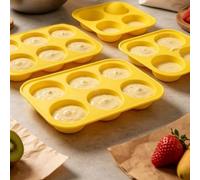 Moule en silicone avec demi-sphères, 6 cavités, forme de dôme | Moule en silicone pour demi-sphères et dômes, idéal pour les gâteaux, le chocolat, les mousses et les gelées, de couleur jaune, taille u