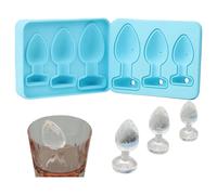Moule en silicone bleu pour glaçons en forme de plug anal