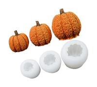 Moule en Silicone citrouille, forme nervurée 3D Flexible, 3 PACK | Projets saisonniers de mousse savon et de pâtisserie d ' automne