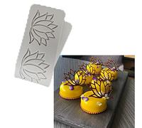 Moule en silicone creux en forme de Fleurs de lotus, tapis dentelle 3D pour décoration de cupcakes, loisirs créatifs, desserts