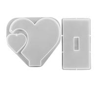 Moule en Silicone Cœur pour Cadre Photo Décoratif Fait Main Réutilisable | Silicone Transparent, Compatible Résine et Peinture Acrylique, pour Loisirs Créatifs et Présentoir de Bureau