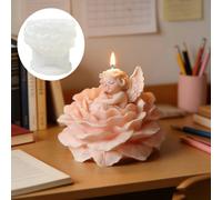 Moule en silicone de bougie parfumée avec un ange sur une fleur de lotus. Ange endormi sur son trône de lotus. Convient pour la résine, le plâtre, l'argile, le béton, les artisanats en ciment. Moules 