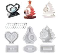 Moule en silicone de Noël - 6 pièces porte de Noël, décoration en silicone pour les vacances, support pour flocons de neige réutilisables, décoration pour les vacances à faire soi-même