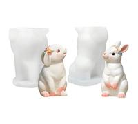 Moule en Silicone - Décorations De Maison Mignonnes En Silicone 3D | 2 Pièces Moule à Lapin Résine Fondant Décor - Pour Cire Chocolat Pâte Salon Fenêtre Étagère Salle de hambre Cuisine Bureau