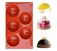 Moule En Silicone Demi-Sphère Ø 8 cm, 5 Cavités Moule Silicone Patisserie Demi Sphere, Moules Dôme Silicone 8cm Antiadhésif, Moule Silicone Demi-Sphère Pour Gâteau, Pâtisserie, Mousse, Dômes Glacé