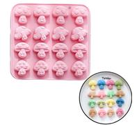 Moule en silicone en forme de champignons 3D, avec 16 cavités, pour chocolat et confiseries, adapté au contact alimentaire, dimensions : 17x16,5x1,6 cm
