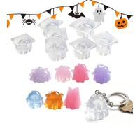 Moule en silicone en forme de fantôme - 3D - Petit fantôme d'Halloween | Lot de 7 moules en résine pour décoration de jardin féérique pour plâtre, cire, fondant, argile, chocolat, fête, chambre
