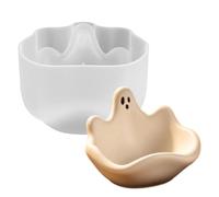 Moule en silicone en forme de fantôme - Moule pour pot de rangement, petit plat à bonbons, moule en résine de silicone flexible pour servir, bureau, entrée, décoration d'Halloween, Noël, 9 x 9 x 6 cm