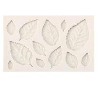 Moule en silicone en forme de feuilles - Capacité : 18 ml - Couleur : beige - Moule créatif pour chocolat - Moule à gâteau multifonctionnel