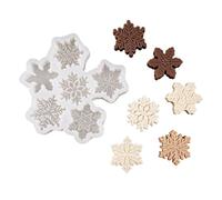 Moule en silicone en forme de flocon de neige - 6 cavités - Hiver Noël | Moule à glaçons 3D en forme de flocon de neige pour travaux manuels, fondant de la cire, glaçons, fête, pâtisserie, maison