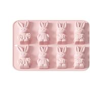 Moule en silicone en forme de lapin de Pâques, facile à démouler, résistant à la chaleur, plateau de 22,7 x 19,8 cm pour la cuisson au chocolat, la fabrication de bonbons, le savon en résine