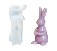 Moule en Silicone en forme de lapin détaillé avec en relief, pour la fabrication de gâteaux et de savons, moule de cuisson de gâteaux