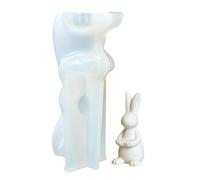 Moule en silicone en forme de lapin - Moule à bougie et plâtre - Moule à chocolat - Pour bougies, pâte à modeler, fête, anniversaire, bibliothèque, décoration intérieure, célébrations