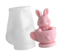 Moule en Silicone en forme de lièvre pour tasse à thé, résistant à la, facile à démouler pour le moulage de résine, bougie, savon, gâteau chocolat, outil de cuisson, fournitures moules