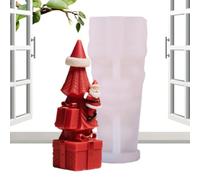 Moule en Silicone en Forme de Sapin de Noël Père Noël 3D Réutilisable en | Moule à Bonbons en Silicone Alimentaire pour Fêtes pour Plâtre, Béton, Décoration de Table, Travail Céramique,