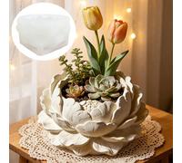 Moule en silicone exquis en forme de fleur de pivoine/lotus pour pot de fleurs/porte-stylo/tasse à bougie/boîte de rangement pour clés, moule en silicone en forme de fleur de lotus/nénuphar/pivoine po