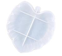 Moule en silicone feuille pour résine, 6,0 x 6,2 pouces, moule de plateau à résine à quatre compartiments, translucide, nervures réalistes, vide-poche DIY, plat de rangement en forme de feuille, bol