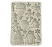 Moule en silicone format A5 pour scrapbooking, décorations de Noël, et pour réaliser des biscuits de Noël (Lebkuchen)