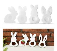 Moule en silicone Pâques, 4 pièces Moules en silicone Lapin de Pâques, moules en silicone Pâques pour moules en plâtre DIY à couler, moule à bougies et décoration de printemps