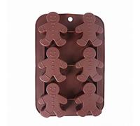 Moule en silicone petit bonhomme en pain d'épice - MoldFun Moule de fête de Noël pour chocolats, savons, pâtisseries, glaçons, shots de gelée, muffins, biscuits
