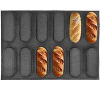 Moule en silicone pour 12 petits pains et hot-dogs, avec revêtement antiadhésif, dimensions : 40x30x2,2 cm