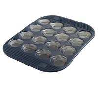 Moule en silicone pour 16 mini-tartelettes, antiadhésif, de couleur noire