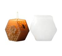 Moule en silicone pour bougies en forme de ruche d'abeille, facile à retirer et à réutiliser - Moule en silicone pour bougies en d'abeille, pour débutants, professionnels, maison, école