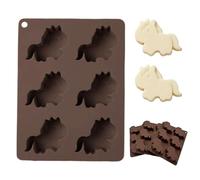 Moule en silicone pour cheval - 6 cavités | Tampon en silicone pour cheval | Plateau à usage alimentaire pour bonbons pér fêtes, glace, savon, décoration de gâteaux, gelée