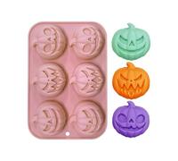 Moule en silicone pour citrouille Halloween 6 cavités réutilisable flexible | Moule à bonbons de cuisine d'horreur pour Thanksgiving Chocolat Cookies Brownies Muffin Cupcake