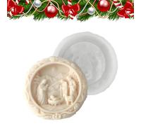 Moule en silicone pour crèche - Décorations de Noël pour crèche 3D | Moule à fusion de plâtre réutilisable | Design Jésus rond | Pour salon, table, chambre