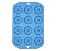 Moule en silicone pour donuts, 12 cavités, forme mini-donut, couleur bleue