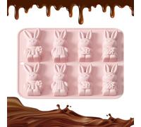 Moule en silicone pour lapin de Pâques - Design multifonctionnel - 22,7 x 19,8 cm - Pour lapins en chocolat 3D - Bac à glaçons résistant à la chaleur et au froid - Pour fête