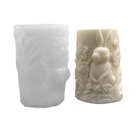Moule en silicone pour lapin de Pâques, modèle pour artisanat, décorations cylindriques 3D en plâtre, en silicone pour savon, pour événements, mariages, fêtes, table, chambre, maison, dîner