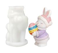 Moule en silicone pour lapin de Pâques | Moule 3D pour figurines de savon et décoration de maison, adorable moule en silicone de lapin de Pâques pour bureau, bureau, appartement, résidence