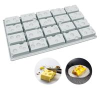 Moule en silicone pour mousse au chocolat, forme 3D, idéal pour la pâtisserie, le chocolat, le savon ou les bougies, avec 20 cavités, résistant à la chaleur de -40°C à 230°C