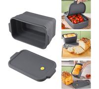 Moule en silicone pour pain, pâté et gâteaux – moule de cuisson non pliable avec couvercle, système de déverrouillage et conception flexible, couleur grise, dimensions : 22,5 x 12,5 x 12,5 cm