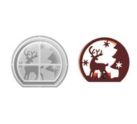 Moule en silicone pour photophore sur le thème de Noël, démoulage facile pour bougeoir en résine époxy, décoration de vacances de mariage, moule à bougie en silicone