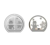 Moule en silicone pour photophore sur le thème de Noël, démoulage facile pour bougeoir en résine époxy, décoration de vacances de mariage, moule à bougie en silicone