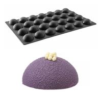 HENDI Moule en silicone demi-sphère, antiadhésif, pour la cuisson, la congélation et les monoportions: -30 à 230°C, 28 cavités semi-ronds ⌀7cm pour chocolat, gelée et desserts glacés, 600x395x(H)35mm