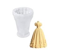 Moule en silicone pour robe de mariée délicate pour la fabrication de bougies de robe de mariée 3D complexes, parfait pour les occasions romantiques, moule en silicone pour jupe de princesse